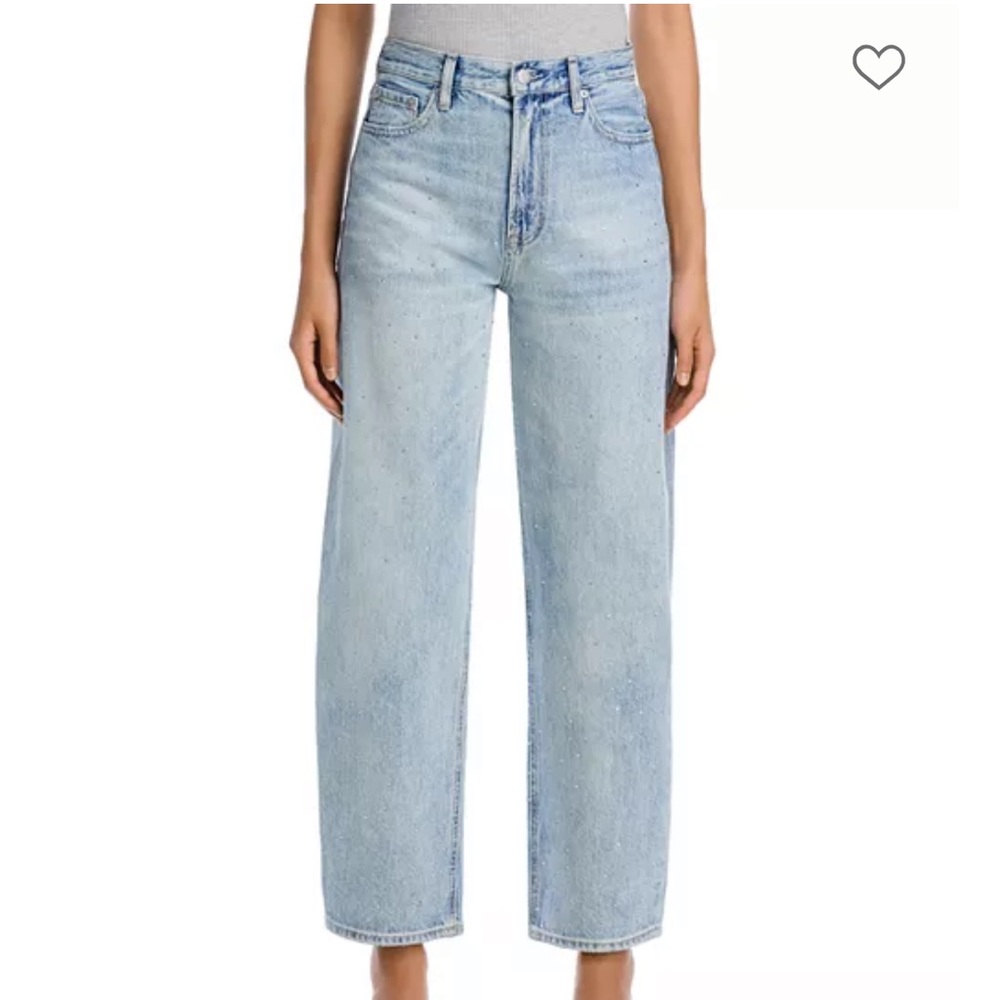 pistola Light Wash High-Rise Wide Leg Jeans Wes with Glitz barrel - Picture 1 of 8